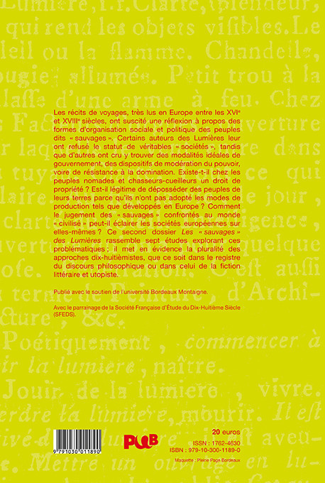 Les « sauvages » des Lumières. Enjeux politiques