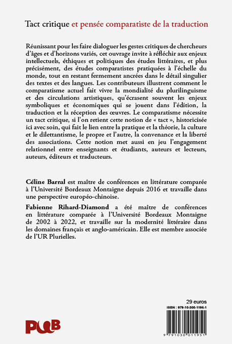 Tact critique et pensée comparatiste de la traduction