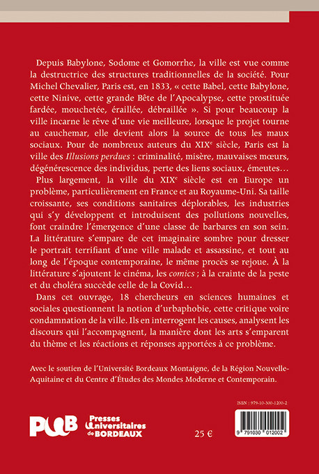 Urbaphobies XIXe -XXIe siècle
