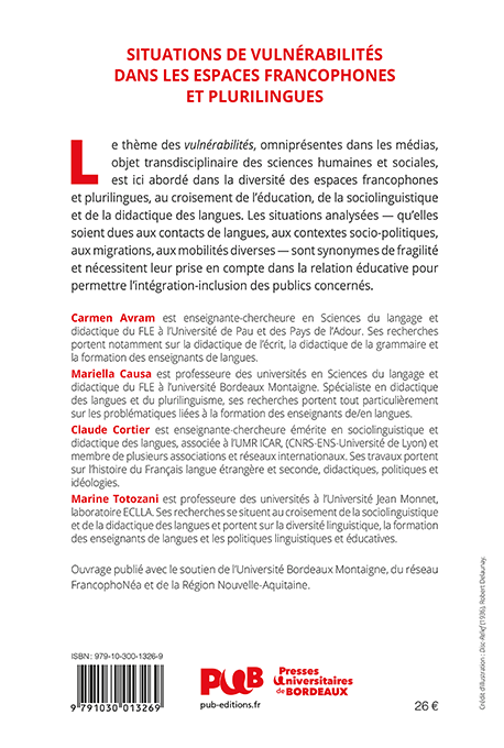 Situations de vulnérabilités dans les espaces francophones et plurilingues